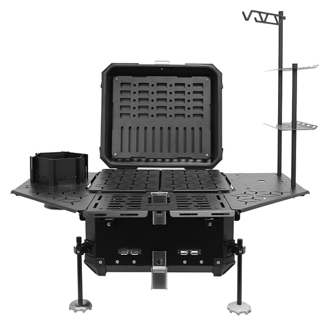 Outdoor Adventure Table With Storage - Wielofunkcyjny, aluminiowy, pancerny kufer tylny -