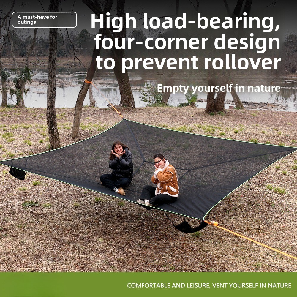 Outdoor Adventure Tent - Przenośny hamak kempingowy z czterema narożnikami,