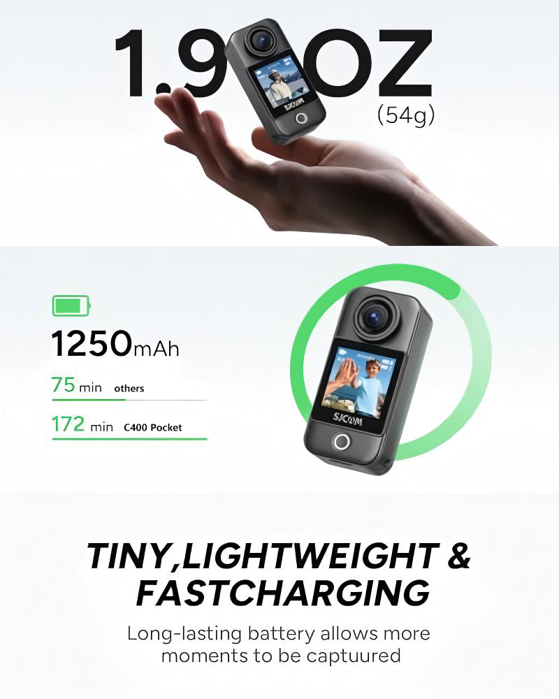C400 Pocket SJCAM Wearable Mot – Outdoor Adventure Video recenzja i cena